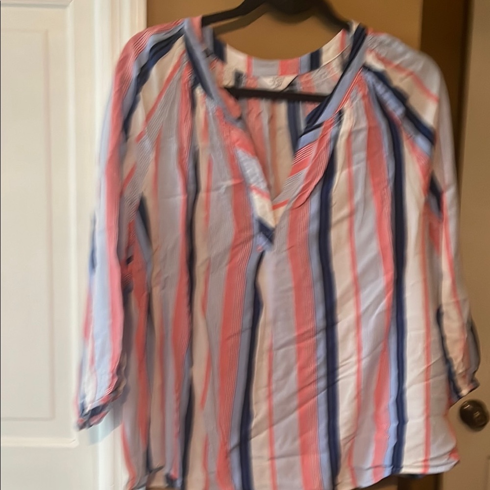 Crown & Ivy Pink and Blue Blouse